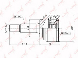LYNXauto CO-5766 jungčių komplektas, kardaninis velenas 
 Ratų pavara -> Sujungimai/komplektas
39100-AY100, 39100-AY105, 39101-AY100