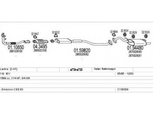 MTS C130039001890 išmetimo sistema 
 Išmetimo sistema -> Išmetimo sistema, visa