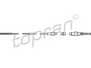 TOPRAN 110 988 trosas, stovėjimo stabdys 
 Stabdžių sistema -> Valdymo svirtys/trosai
6N0 609 721H, 6N0 609 721L, 6N0 609 721M