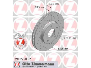 ZIMMERMANN 290.2260.52 stabdžių diskas 
 Stabdžių sistema -> Diskinis stabdys -> Stabdžių diskas
JLM 20150