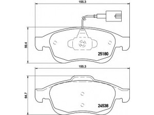 HELLA 8DB 355 015-521 stabdžių trinkelių rinkinys, diskinis stabdys 
 Techninės priežiūros dalys -> Papildomas remontas
77365355