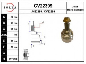 EAI CV22399K jungčių komplektas, kardaninis velenas 
 Ratų pavara -> Sujungimai/komplektas