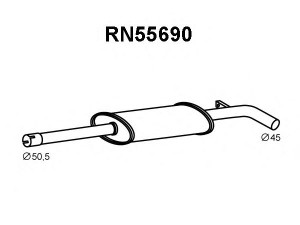 VENEPORTE RN55690 vidurinis duslintuvas 
 Išmetimo sistema -> Duslintuvas
8200189561, 8200276005
