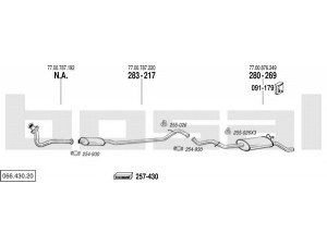 BOSAL 066.430.20 išmetimo sistema 
 Išmetimo sistema -> Išmetimo sistema, visa