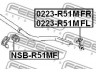FEBEST 0223-R51MFR šarnyro stabilizatorius 
 Ašies montavimas/vairavimo mechanizmas/ratai -> Stabilizatorius/fiksatoriai -> Savaime išsilyginanti atrama
54618-EA010, 56261-7S010