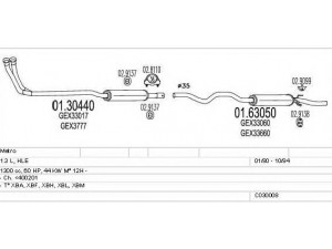 MTS C030008007433 išmetimo sistema 
 Išmetimo sistema -> Išmetimo sistema, visa