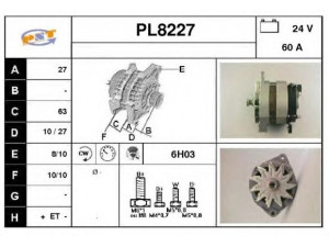 SNRA PL8227 kintamosios srovės generatorius
5001014166, 5010050717