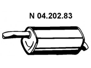 EBERSPÄCHER 04.202.83 galinis duslintuvas 
 Išmetimo sistema -> Duslintuvas
1 140 460, 1 141 307, 1 146 864