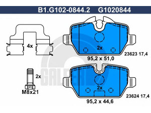 GALFER B1.G102-0844.2 stabdžių trinkelių rinkinys, diskinis stabdys 
 Techninės priežiūros dalys -> Papildomas remontas
34 21 6 767 145, 34 21 6 767 146
