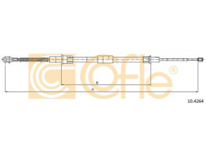 COFLE 10.4264 trosas, stovėjimo stabdys 
 Stabdžių sistema -> Valdymo svirtys/trosai
35511161474