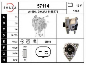 EAI 57114 kintamosios srovės generatorius 
 Elektros įranga -> Kint. sr. generatorius/dalys -> Kintamosios srovės generatorius
9118738, 9131133