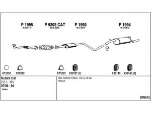 FENNO DW815 išmetimo sistema 
 Išmetimo sistema -> Išmetimo sistema, visa