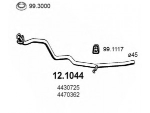 ASSO 12.1044 išleidimo kolektorius 
 Išmetimo sistema -> Išmetimo vamzdžiai
4430725, 4470362