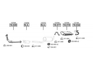 ASMET VO185100 išmetimo sistema 
 Išmetimo sistema -> Išmetimo sistema, visa