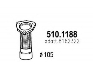 ASSO 510.1188 išleidimo kolektorius 
 Išmetimo sistema -> Išmetimo vamzdžiai
41011873, 8137150, 8162322