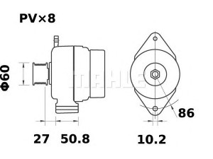 MAHLE ORIGINAL MG 327 kintamosios srovės generatorius
77 00 068 501, 77 00 068 501