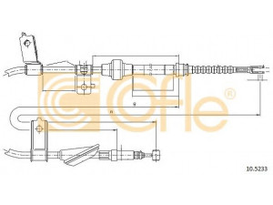 COFLE 10.5233 trosas, stovėjimo stabdys 
 Stabdžių sistema -> Valdymo svirtys/trosai
47510ST3E11, 47510ST3E51, 47520SR2933