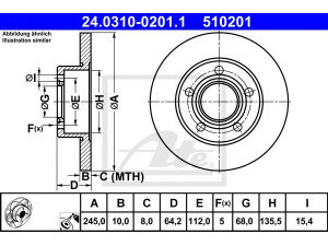 ATE 24.0310-0201.1 stabdžių diskas 
 Stabdžių sistema -> Diskinis stabdys -> Stabdžių diskas
4A0 615 601 A, 8E0 615 601, 4A0 615 601 A