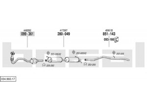 BOSAL 034.960.17 išmetimo sistema 
 Išmetimo sistema -> Išmetimo sistema, visa