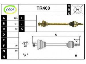 SERA TR460 kardaninis velenas 
 Ratų pavara -> Kardaninis velenas
7711134779, 8200014111