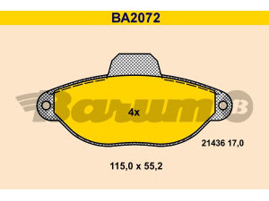 BARUM BA2072 stabdžių trinkelių rinkinys, diskinis stabdys 
 Techninės priežiūros dalys -> Papildomas remontas
5892737, 71737179, 71769056, 71770985