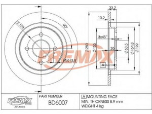 FREMAX BD-6007 stabdžių diskas 
 Dviratė transporto priemonės -> Stabdžių sistema -> Stabdžių diskai / priedai
2M5V2A315AB, 2M5VA315AA, 4324591