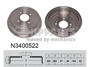 NIPPARTS N3400522 stabdžių būgnas 
 Stabdžių sistema -> Būgninis stabdys -> Stabdžių būgnas
58411-1G000