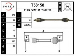 EAI T58158 kardaninis velenas