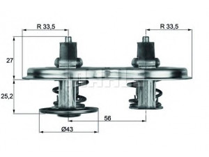 MAHLE ORIGINAL TX 33 75D termostatas, aušinimo skystis 
 Aušinimo sistema -> Termostatas/tarpiklis -> Thermostat
1 431 979