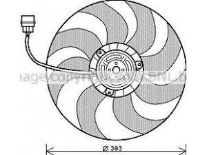 PRASCO VW7526 ventiliatorius, radiatoriaus 
 Aušinimo sistema -> Oro aušinimas
6Q0959455AE, 6Q0959455N, 6Q0959455AE