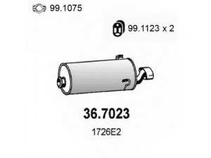 ASSO 36.7023 galinis duslintuvas 
 Išmetimo sistema -> Duslintuvas
172600, 1726E2, 1726FK, 1726FP