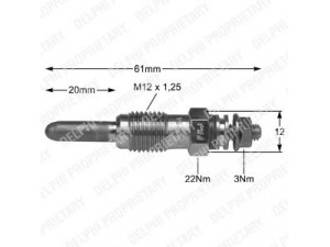 DELPHI HDS231 kaitinimo žvakė 
 Kibirkšties / kaitinamasis uždegimas -> Kaitinimo kaištis
11065-W2500, 11065-W2510