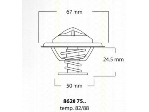TRISCAN 8620 7582 termostatas, aušinimo skystis 
 Aušinimo sistema -> Termostatas/tarpiklis -> Thermostat
1337.34, 1337.34, 7700 578 467