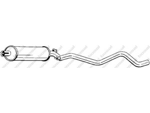 BOSAL 282-011 vidurinis duslintuvas 
 Išmetimo sistema -> Duslintuvas
8 52 062, 8 52 238, 8 54 185, 90200513