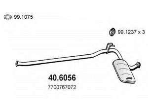 ASSO 40.6056 vidurinis duslintuvas 
 Išmetimo sistema -> Duslintuvas
7700767072, 7701470129