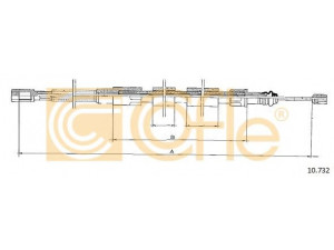 COFLE 10.732 trosas, stovėjimo stabdys 
 Stabdžių sistema -> Valdymo svirtys/trosai
291609701A