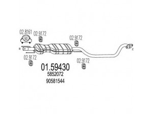 MTS 01.59430 vidurinis duslintuvas 
 Išmetimo sistema -> Duslintuvas
5852072, 5852132, 90581544