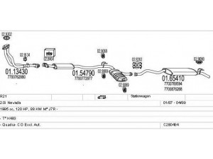 MTS C280484007536 išmetimo sistema 
 Išmetimo sistema -> Išmetimo sistema, visa