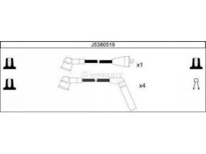 NIPPARTS J5380519 uždegimo laido komplektas 
 Kibirkšties / kaitinamasis uždegimas -> Uždegimo laidai/jungtys
27501-22A00