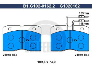 GALFER B1.G102-0162.2 stabdžių trinkelių rinkinys, diskinis stabdys 
 Techninės priežiūros dalys -> Papildomas remontas
1902292