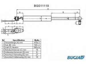 BUGIAD BGS11118 dujinė spyruoklė, bagažinė 
 Priedai -> Bagažinė/pakrovimo skyrius
90451-61Y00, 90451-61Y10