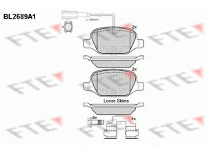 FTE BL2689A1 stabdžių trinkelių rinkinys, diskinis stabdys 
 Techninės priežiūros dalys -> Papildomas remontas
77365752