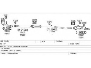 MTS C260595005891 išmetimo sistema 
 Išmetimo sistema -> Išmetimo sistema, visa