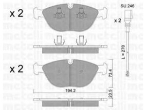 METELLI 22-0828-0K stabdžių trinkelių rinkinys, diskinis stabdys 
 Techninės priežiūros dalys -> Papildomas remontas