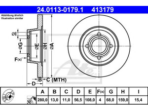 ATE 24.0113-0179.1 stabdžių diskas 
 Dviratė transporto priemonės -> Stabdžių sistema -> Stabdžių diskai / priedai
8A0 615 301, 8A0 615 301 D