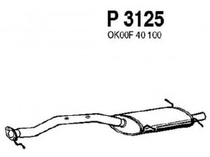 FENNO P3125 vidurinis duslintuvas 
 Išmetimo sistema -> Duslintuvas
OK00F-40-100
