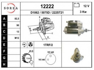 EAI 12222 starteris 
 Elektros įranga -> Starterio sistema -> Starteris
07Z911023A, 07Z911023B
