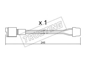 TRUSTING SU.072 įspėjimo kontaktas, stabdžių trinkelių susidėvėjimas 
 Stabdžių sistema -> Susidėvėjimo indikatorius, stabdžių trinkelės
34 35 1 153 964, 34 35 9 058 889