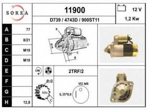 EAI 11900 starteris 
 Elektros įranga -> Starterio sistema -> Starteris
M1T73381, M1T73382, M1T73383, M1T73388