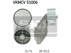 SKF VKMCV 51006 kreipiantysis skriemulys, V formos rumbuotas diržas 
 Diržinė pavara -> V formos rumbuotas diržas/komplektas -> Laisvasis/kreipiamasis skriemulys
906 200 03 70, 906 200 12 70, 906 200 46 70